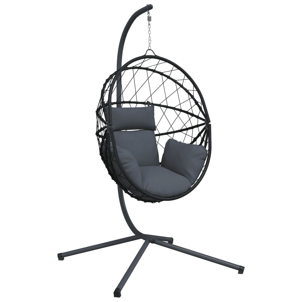 Hängesessel Ei-Design Mit Ständer Rattan Und Stahl
