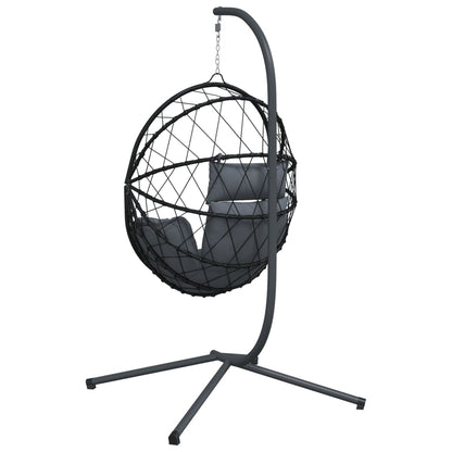 Hängesessel Ei-Design Mit Ständer Rattan Und Stahl