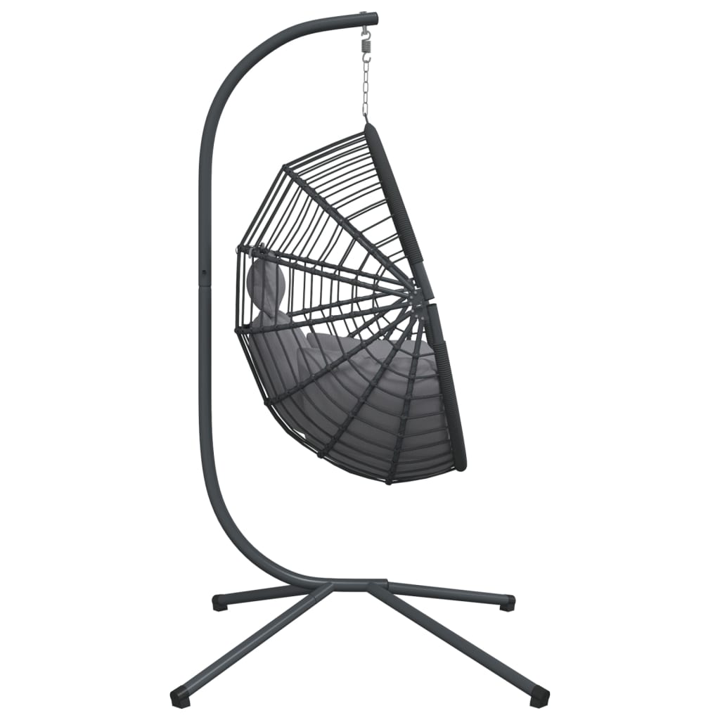 Hängesessel Ei-Design Mit Ständer Rattan Und Stahl