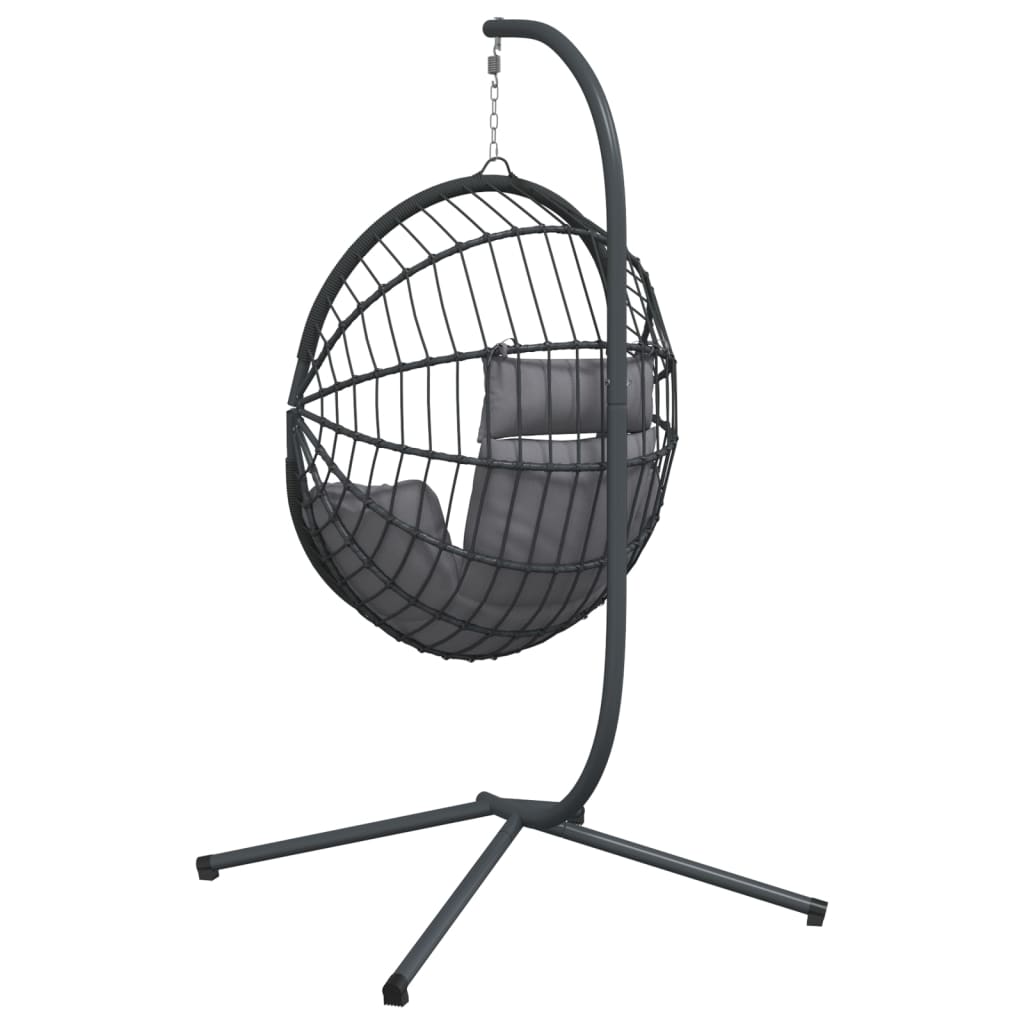 Hängesessel Ei-Design Mit Ständer Rattan Und Stahl