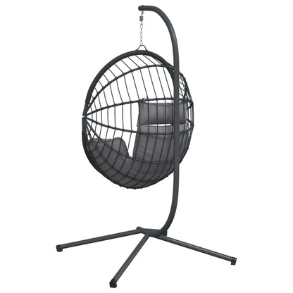 Hängesessel Ei-Design Mit Ständer Rattan Und Stahl