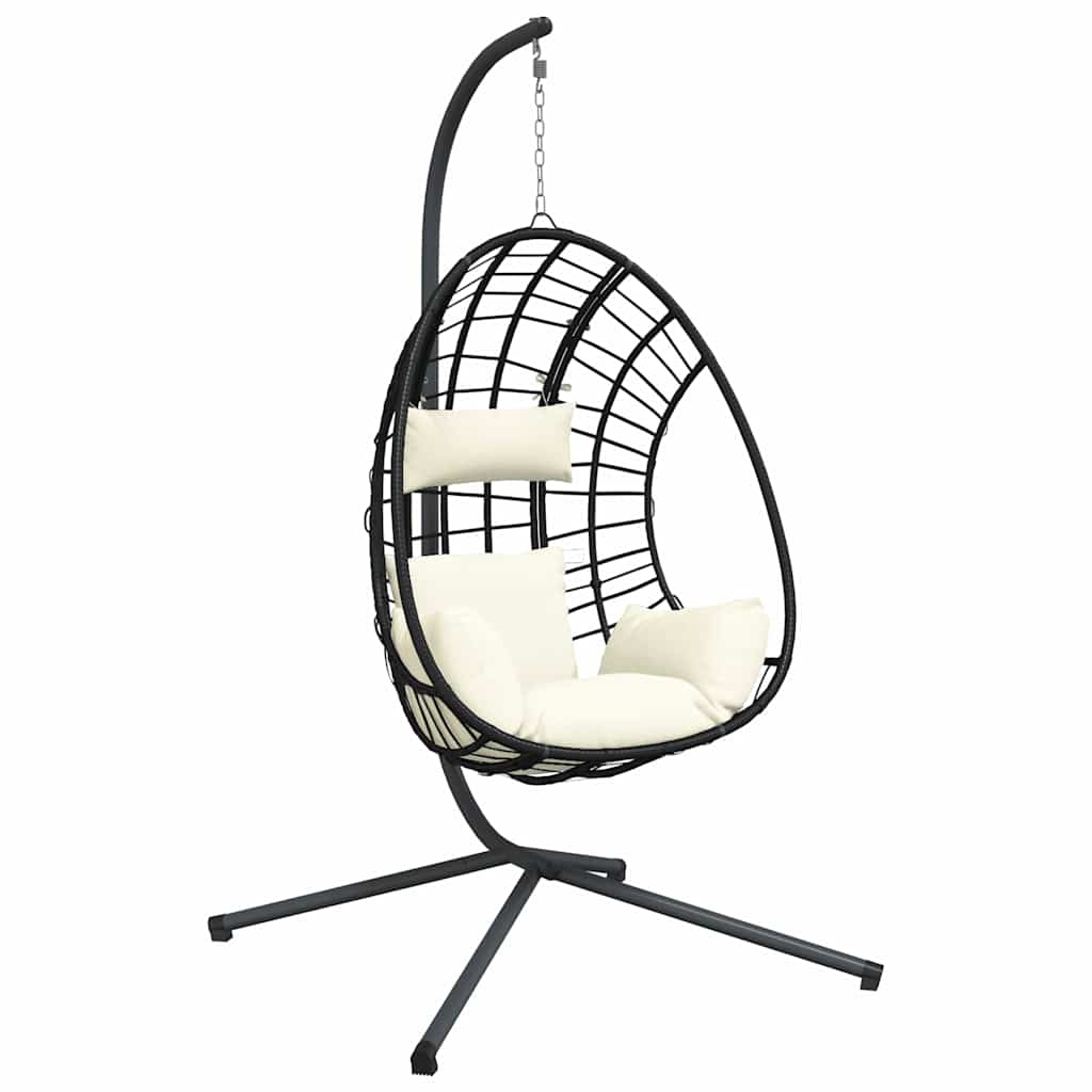 Hängesessel Ei-Design Mit Ständer Rattan Und Stahl