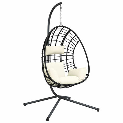 Hängesessel Ei-Design Mit Ständer Rattan Und Stahl