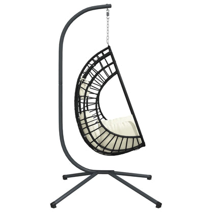 Hängesessel Ei-Design Mit Ständer Rattan Und Stahl