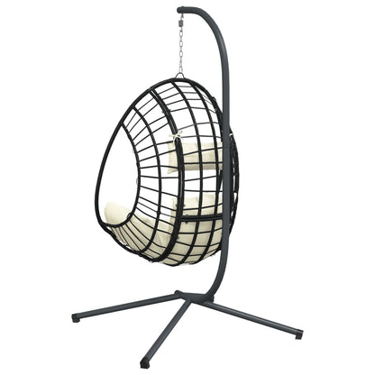 Hängesessel Ei-Design Mit Ständer Rattan Und Stahl