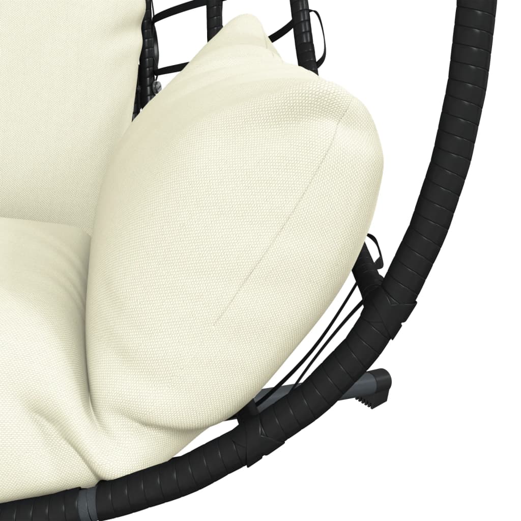 Hängesessel Ei-Design Mit Ständer Rattan Und Stahl