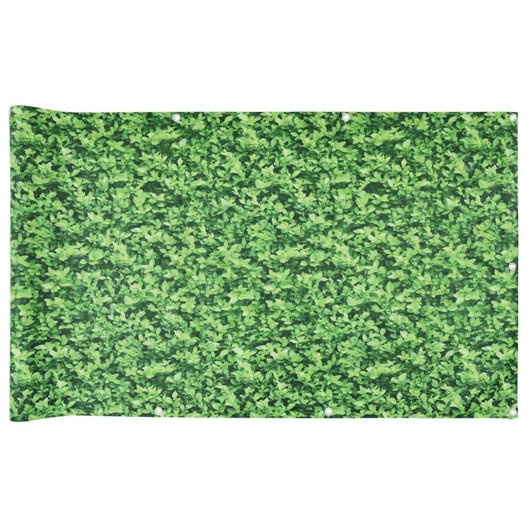Balkon-Sichtschutz Pflanzen-Optik Grün 500X75 Cm Pvc