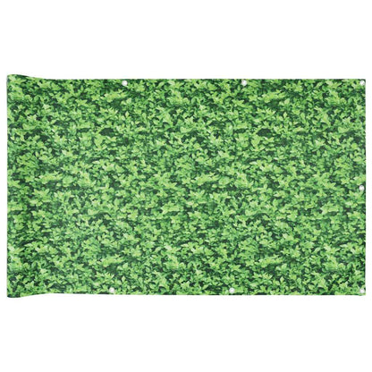 Balkon-Sichtschutz Pflanzen-Optik Grün 500X75 Cm Pvc