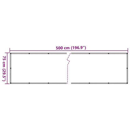 Balkon-Sichtschutz Pflanzen-Optik Grün 500X75 Cm Pvc