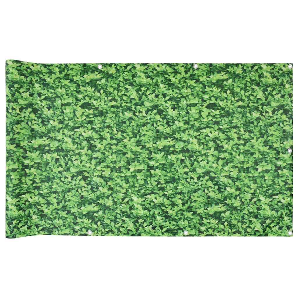 Balkon-Sichtschutz Pflanzen-Optik Grün 600X75 Cm Pvc