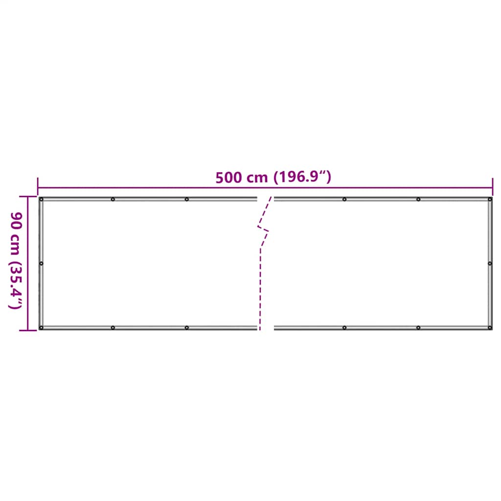 Balkon-Sichtschutz Pflanzen-Optik Grün 500X90 Cm Pvc