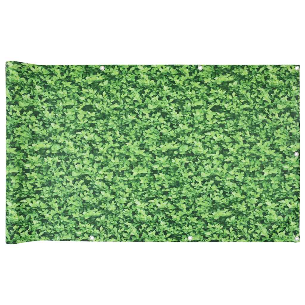 Balkon-Sichtschutz Pflanzen-Optik Grün 600X90 Cm Pvc