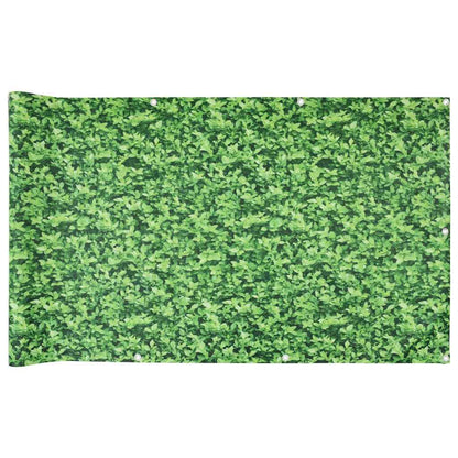 Balkon-Sichtschutz Pflanzen-Optik Grün 600X90 Cm Pvc