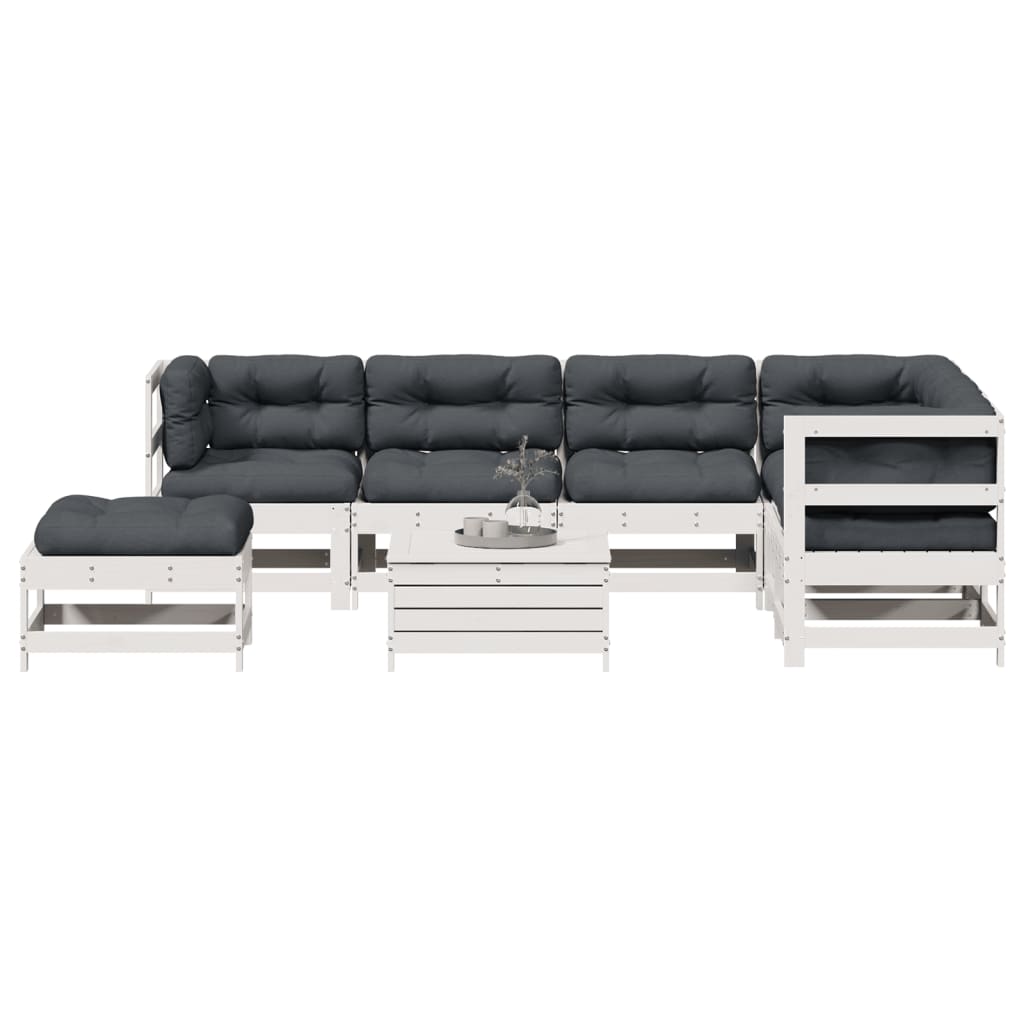 8-Tlg. Garten-Lounge-Set Mit Kissen Imprägniertes Kiefernholz