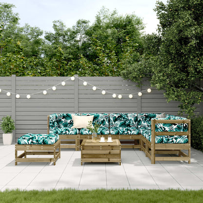 8-Tlg. Garten-Lounge-Set Mit Kissen Imprägniertes Kiefernholz