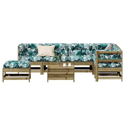 8-Tlg. Garten-Lounge-Set Mit Kissen Imprägniertes Kiefernholz