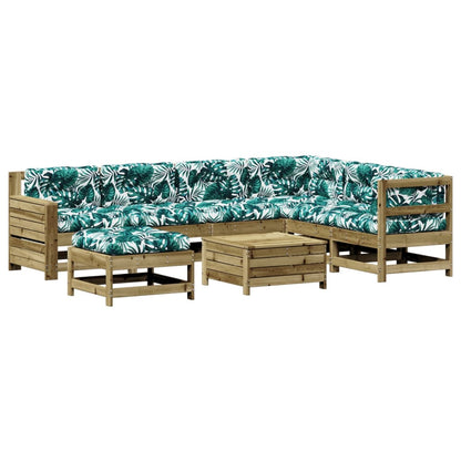 8-Tlg. Garten-Lounge-Set Mit Kissen Imprägniertes Kiefernholz
