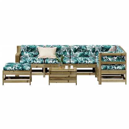 8-Tlg. Garten-Lounge-Set Mit Kissen Imprägniertes Kiefernholz