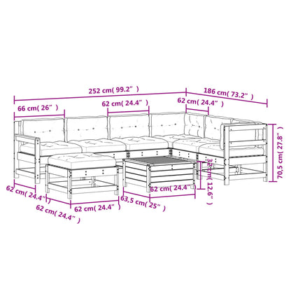 8-Tlg. Garten-Lounge-Set Mit Kissen Imprägniertes Kiefernholz