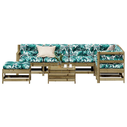 8-Tlg. Garten-Lounge-Set Mit Kissen Imprägniertes Kiefernholz
