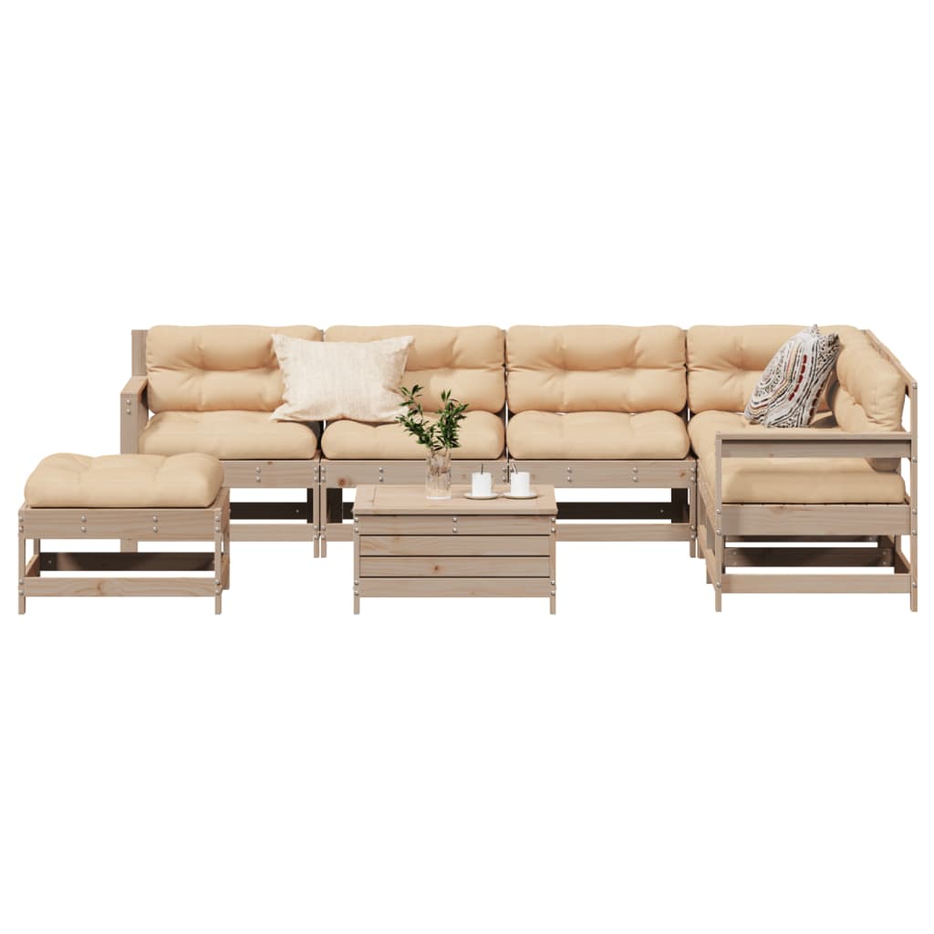 8-Tlg. Garten-Lounge-Set Mit Kissen Imprägniertes Kiefernholz