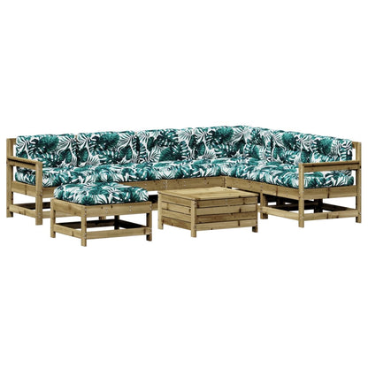 8-Tlg. Garten-Lounge-Set Mit Kissen Imprägniertes Kiefernholz