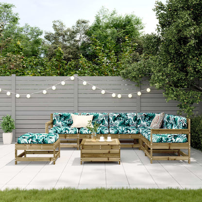 8-Tlg. Garten-Lounge-Set Mit Kissen Imprägniertes Kiefernholz
