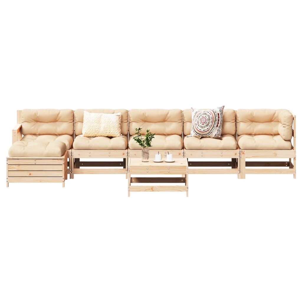 7-Tlg. Garten-Lounge-Set Kiefernholz Imprägniert