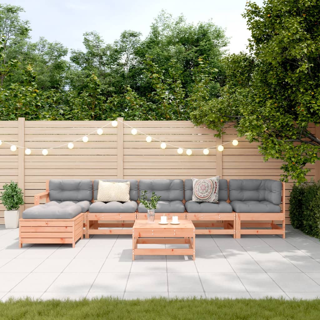 7-Tlg. Garten-Lounge-Set Massivholz Douglasie