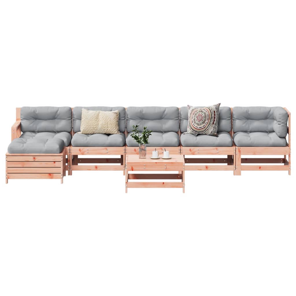 7-Tlg. Garten-Lounge-Set Massivholz Douglasie