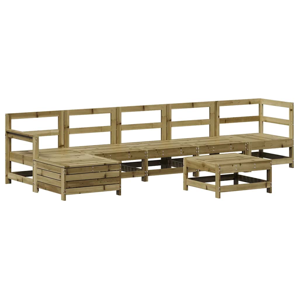7-Tlg. Garten-Lounge-Set Kiefernholz Imprägniert
