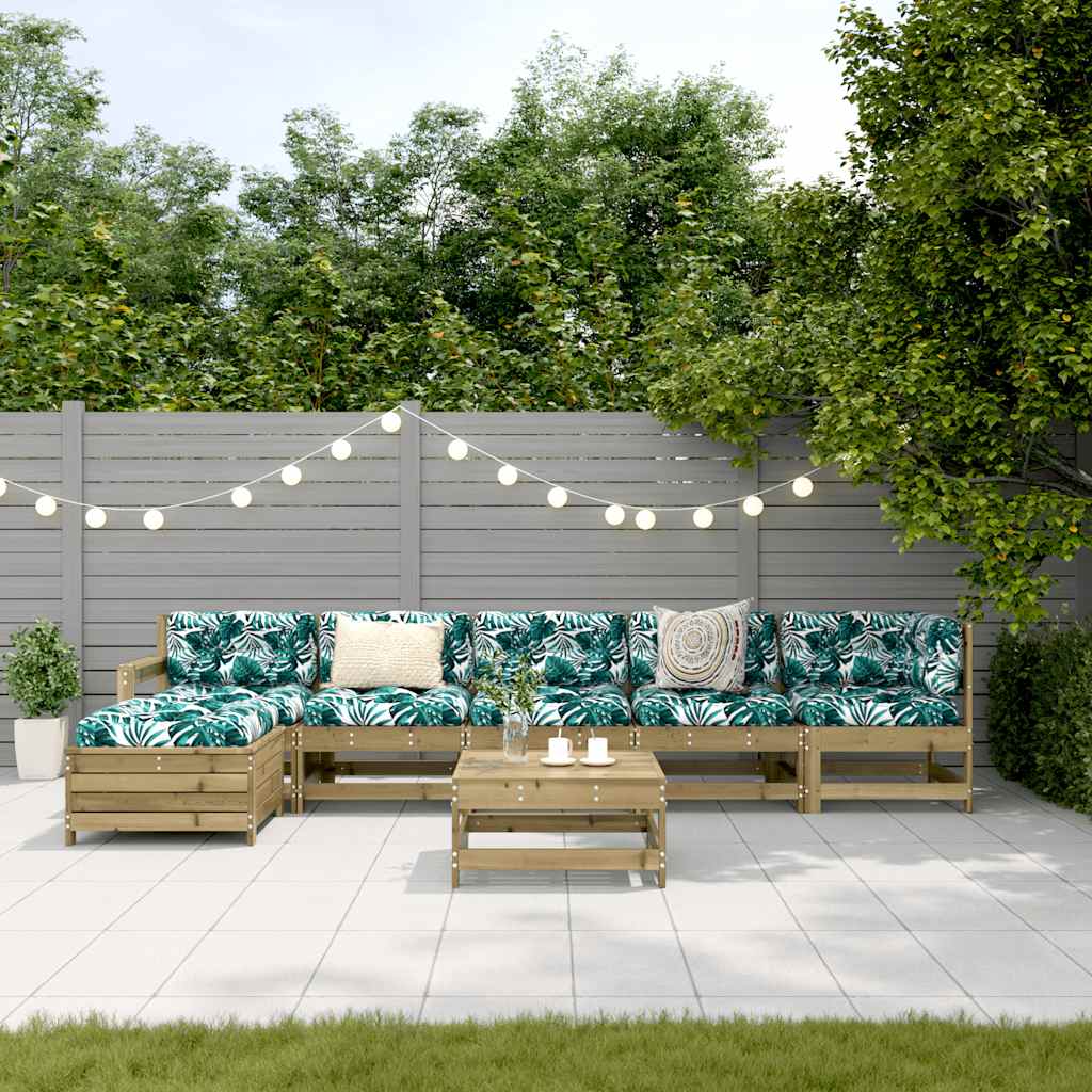 7-Tlg. Garten-Lounge-Set Kiefernholz Imprägniert