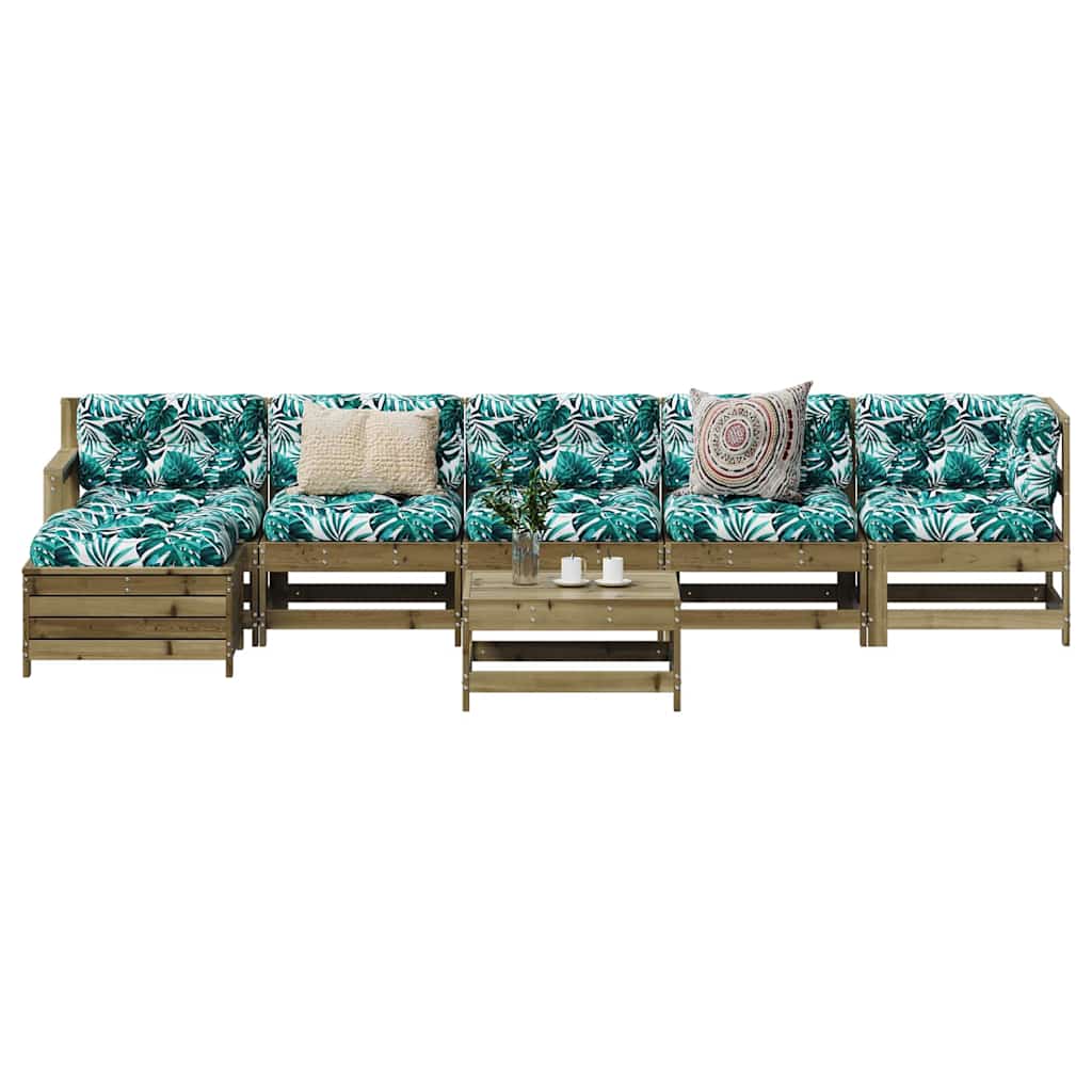 7-Tlg. Garten-Lounge-Set Kiefernholz Imprägniert