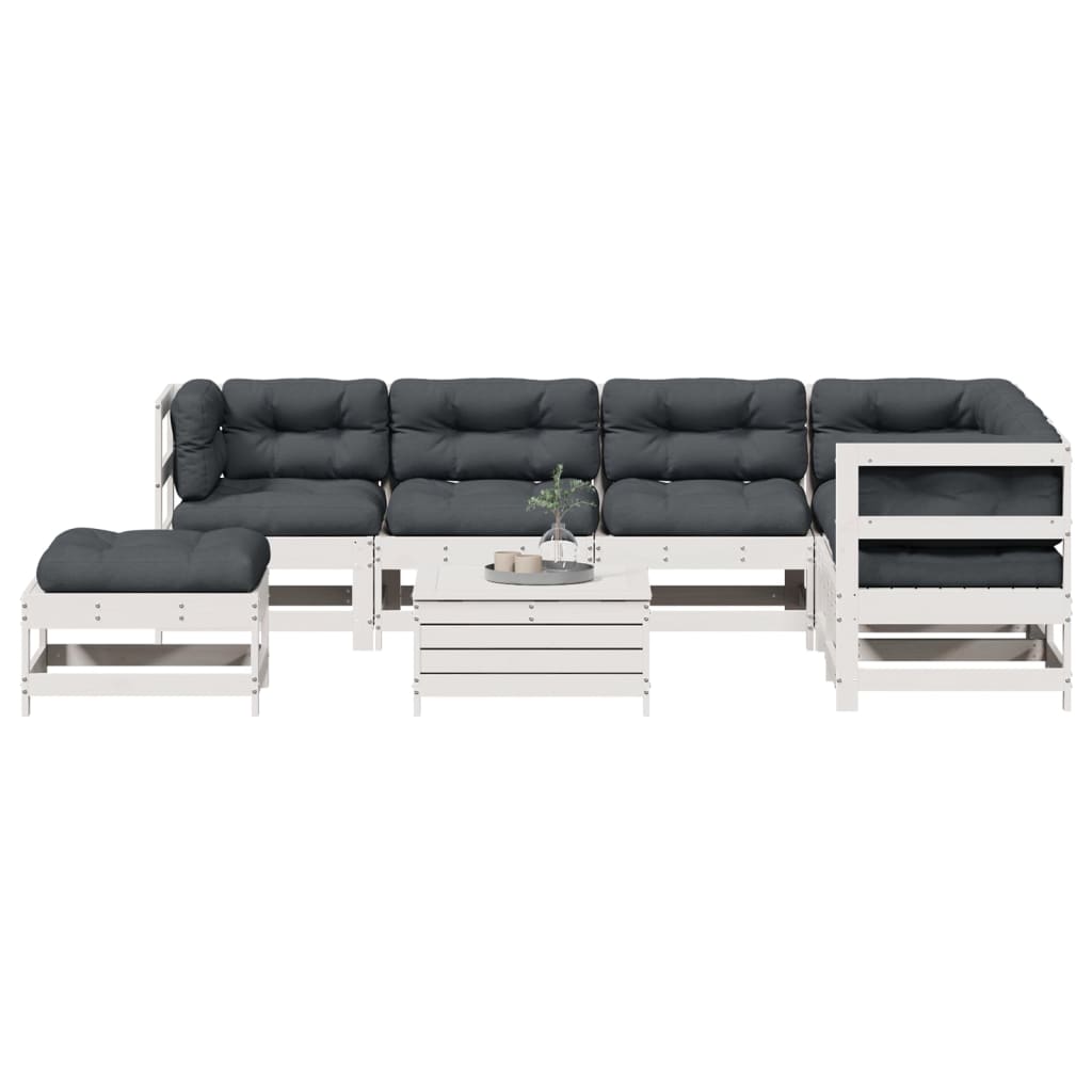 8-Tlg. Garten-Lounge-Set Mit Kissen Imprägniertes Kiefernholz