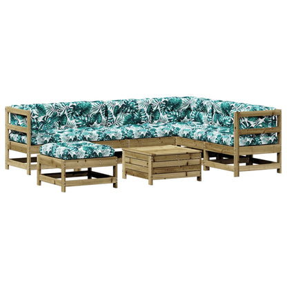 8-Tlg. Garten-Lounge-Set Mit Kissen Imprägniertes Kiefernholz