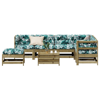8-Tlg. Garten-Lounge-Set Mit Kissen Imprägniertes Kiefernholz