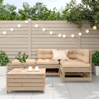 5-Tlg. Garten-Lounge-Set Mit Kissen Massivholz Kiefer