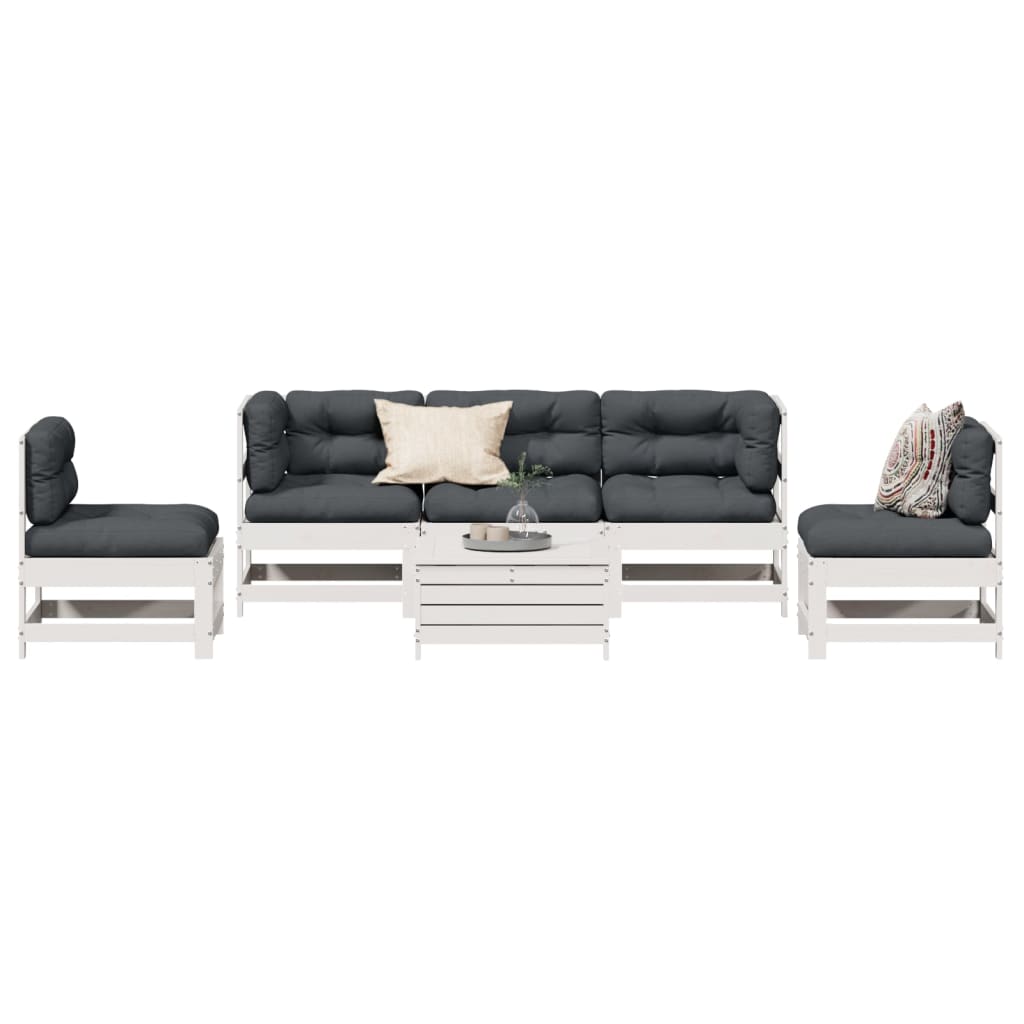 6-Tlg. Garten-Lounge-Set Mit Kissen Imprägniertes Kiefernholz