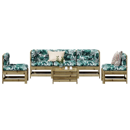6-Tlg. Garten-Lounge-Set Mit Kissen Imprägniertes Kiefernholz