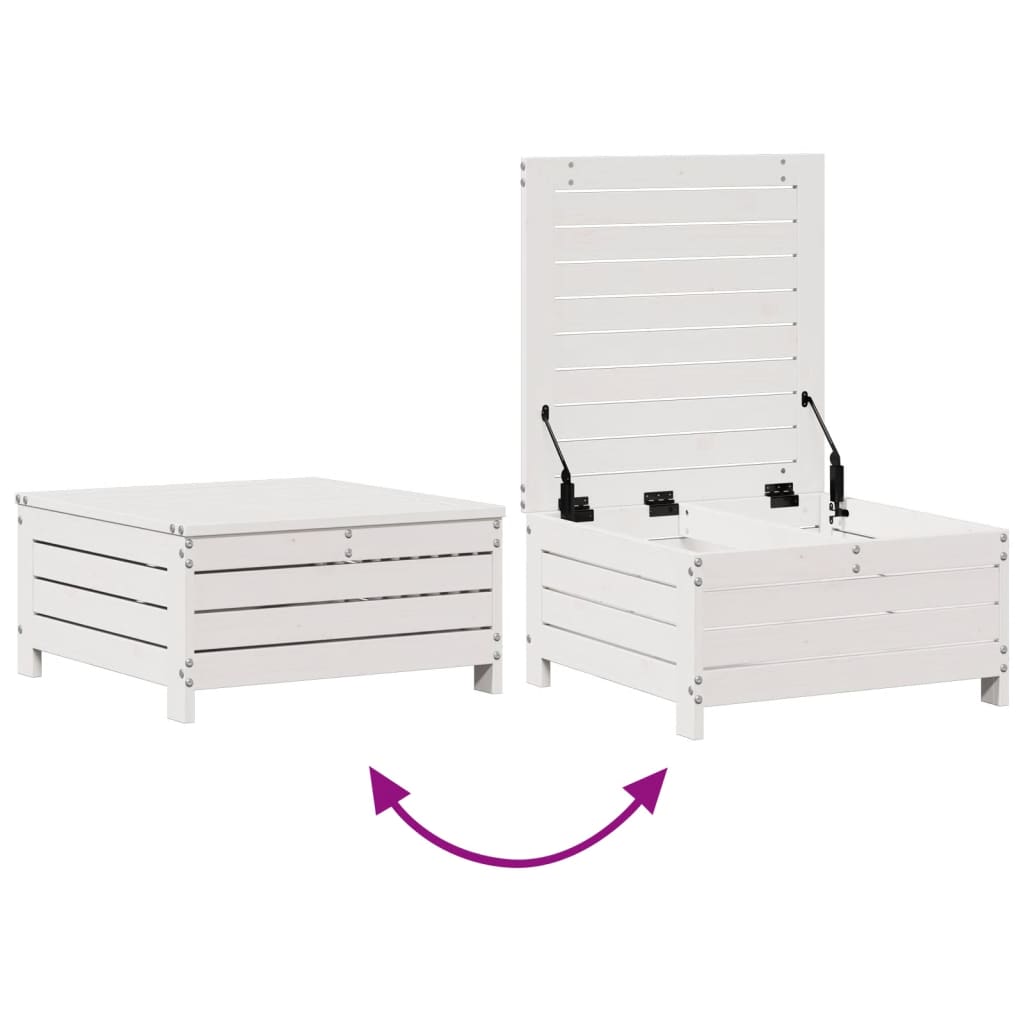 6-Tlg. Garten-Lounge-Set Mit Kissen Weiß Massivholz Kiefer