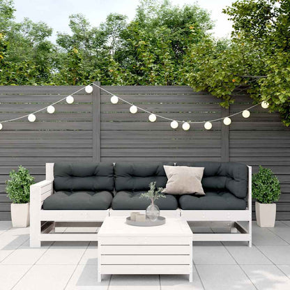 4-Tlg. Garten-Lounge-Set Mit Kissen Weiß Massivholz Kiefer
