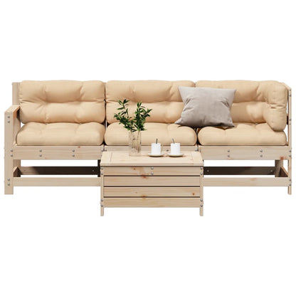 4-Tlg. Garten-Lounge-Set Mit Kissen Massivholz Kiefer