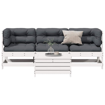 4-Tlg. Garten-Lounge-Set Mit Kissen Massivholz Kiefer