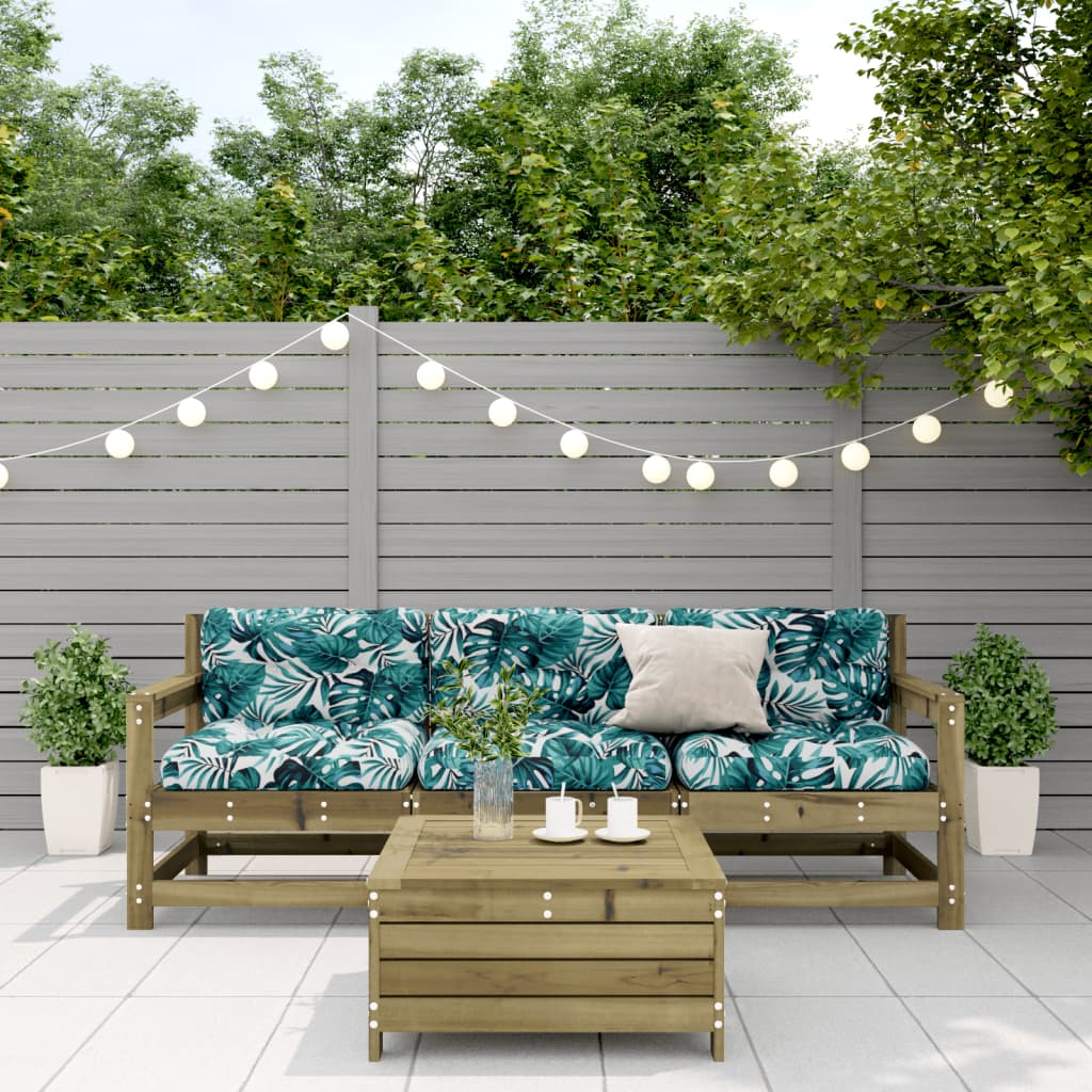 4-Tlg. Garten-Lounge-Set Mit Kissen Kiefernholz Imprägniert