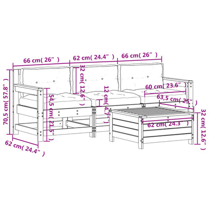 4-Tlg. Garten-Lounge-Set Mit Kissen Kiefernholz Imprägniert