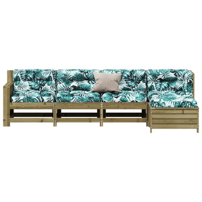 5-Tlg. Garten-Lounge-Set Mit Kissen Imprägniertes Kiefernholz