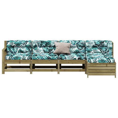 5-Tlg. Garten-Lounge-Set Mit Kissen Imprägniertes Kiefernholz