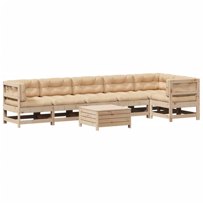 7-Tlg. Garten-Lounge-Set Mit Kissen Massivholz Kiefer