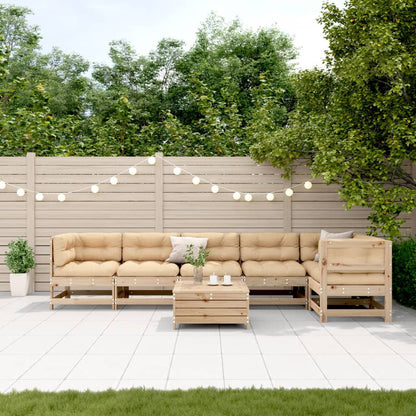 7-Tlg. Garten-Lounge-Set Mit Kissen Massivholz Kiefer