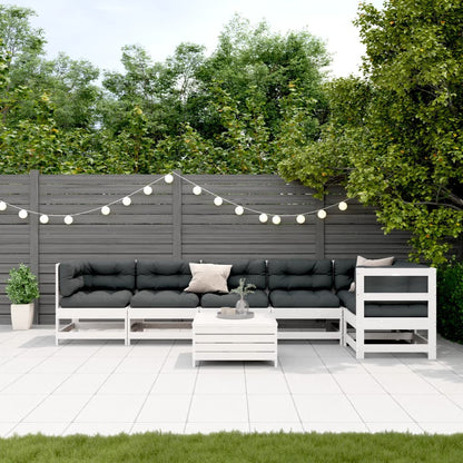 7-Tlg. Garten-Lounge-Set Mit Kissen Massivholz Kiefer
